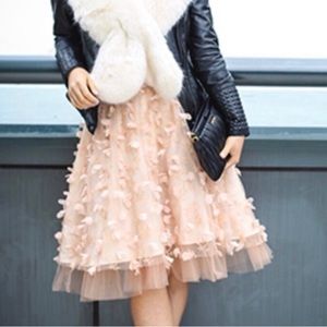 Anthropologie Fluttered Fete Midi Tulle Skirt